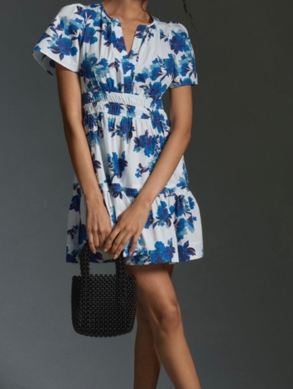 Anthropologie Somerset Mini Dress In Blue Motif Euc S